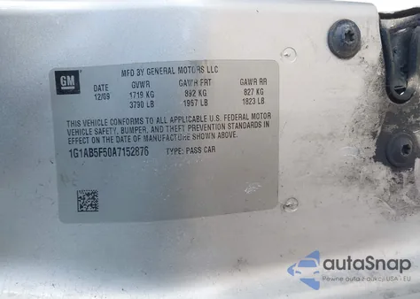 2010 Chevrolet Cobalt Ls from USA, damaged, VIN 1G1AB5F50A7152876